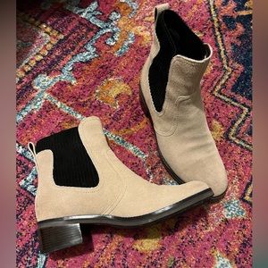 Cole Haan tan suede Chelsea booties!! Never worn outside.